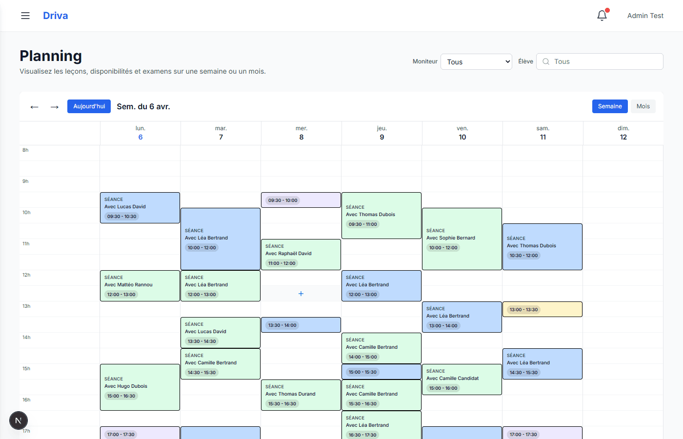 Vue planning