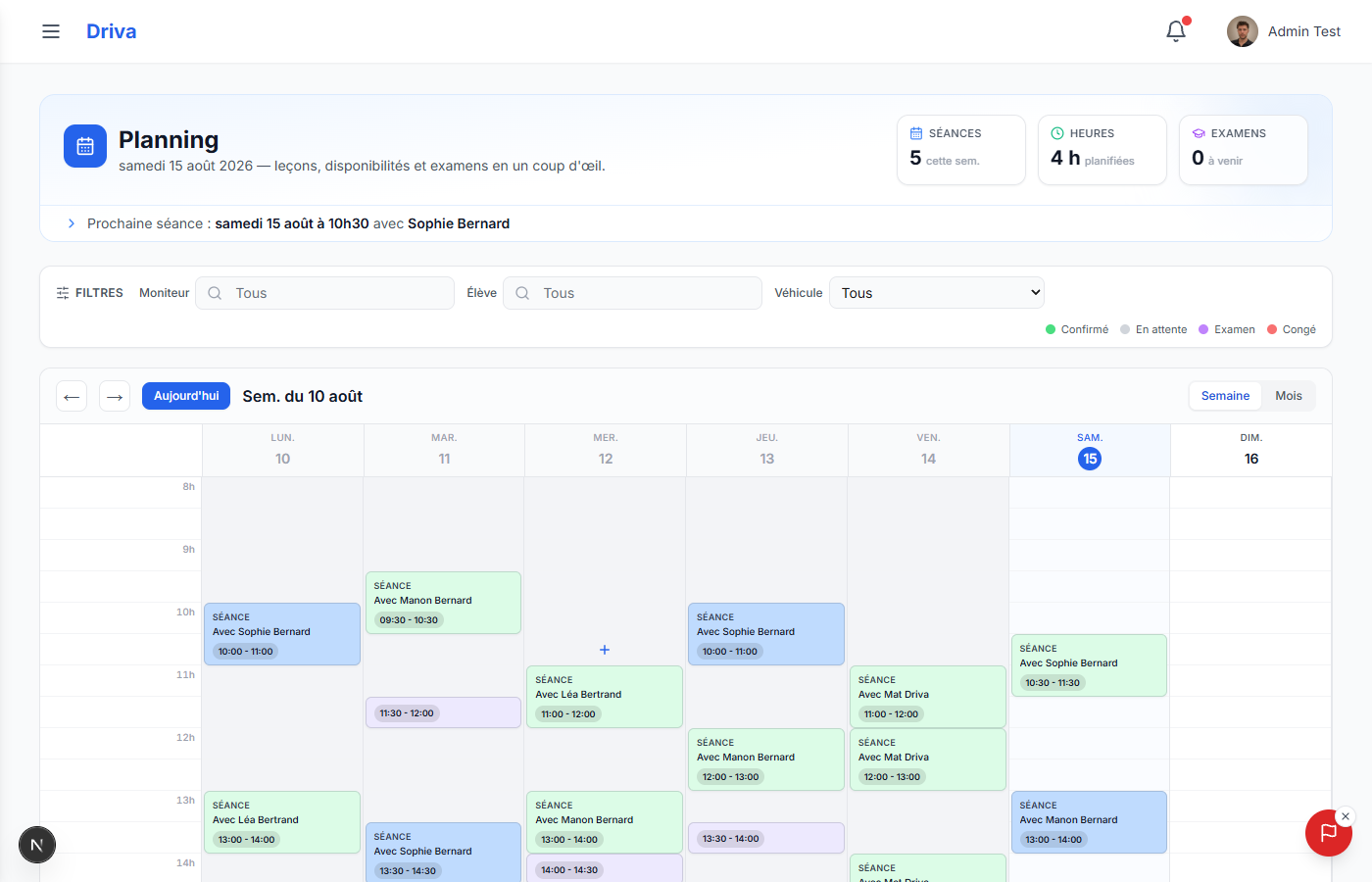 Vue planning